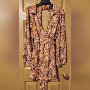 New Max + Ash dress women's size XL Brown Floral